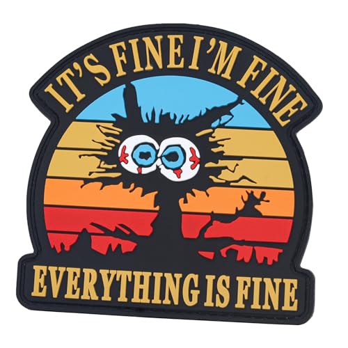 It's Fine I'm Fine Everything is Fine Patch, Funny PVC Patch, Cute Animal Meme Patch, Moral Patch with Hook Fastener Backing, Funny 3D Tactical Applique Humor Patch Military for Backpacks, Vest von KAYCQYIN