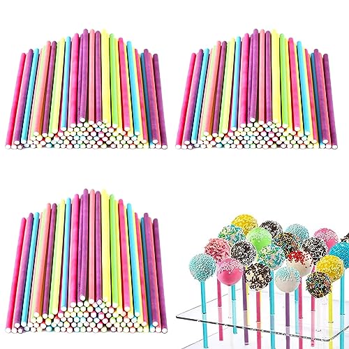 150 Stück Cake Pop Stiele, Lollipop Sticks Bastelstäbe Rattanstäbchen für Heimwerker, Makramee Zubehör für Süßigkeiten Gebäcke Kekse Bonbons, Rattan-Öl-Diffusor(100 * 3.5mm&150 * 3.5mm) von NOASR