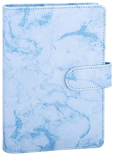 KAYLRE Notizbuch A5 A6 Pu. Leder Notizbuch Binder Marmor Nachfüllbar Binder Cover 6 Ring Loose Blatt Budget Planer Binder Cover mit Magnetschnalle Notizbuch (Size : Marbled Blue) von KAYLRE