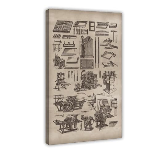 KBECNAU Vintage-Druckpresse, Kunstposter, Leinwand, Poster, Schlafzimmer, Dekoration, Landschaft, Büro, Raumdekoration, Geschenk, 50 x 75 cm KBECNAU Vintage-Druckpresse, Kunstposter, Leinwand, Poster, Schlafzimmer, Dekoration, Landschaft, Büro, Raumdekoration, Geschenk, 50 x 75 cm von KBECNAU