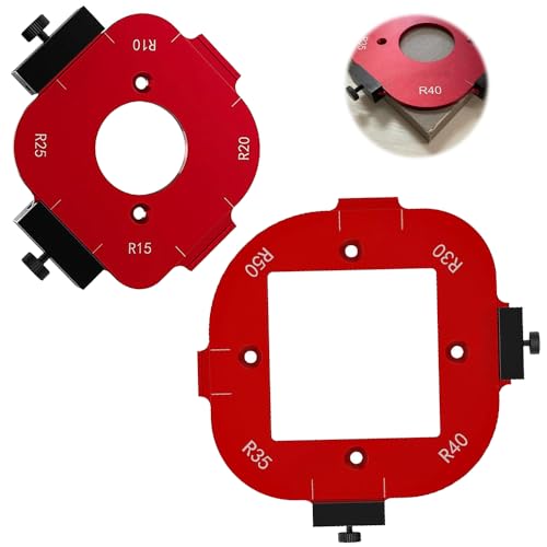 KBIBCK 2 Stück Eckradius-Frässchablonen, 4 in 1 Radius Schnellvorrichtung, R10 R15 R20 R25 R30 R35 R40 R50 Radius Jig Router Schablonen, Frässchablonen für Oberfräse, für Holzbearbeitung DIY von KBIBCK