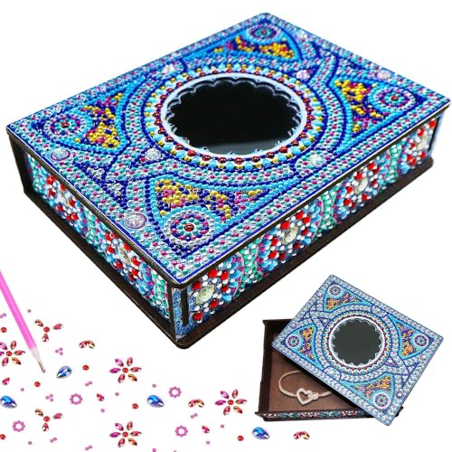 KBIBCK Diamond Painting Schmuckkästchen, DIY Diamant Malerei Schmuck Box, Schmuckkästchen Aufbewahrungsbox DIY Diamant, Mandala Diamond Painting, DIY Diamond Art Storage Box Geschenke für Mädchen von KBIBCK