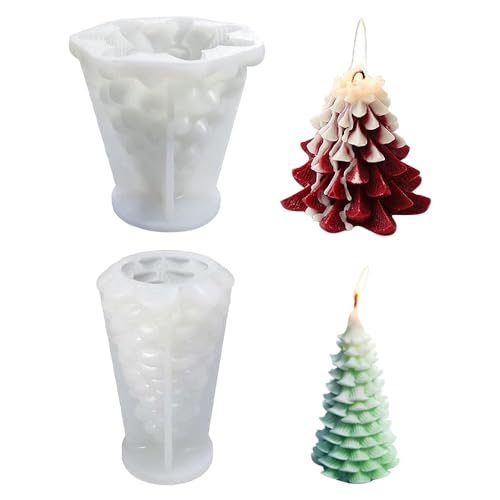 KBIBCK Weihnachtsbaum Kerzenform, Silikonform Weihnachten 3D Kerzengießformen, Weihnachten DIY Silikonform Tannenbaum, Kerzen Form Candle Mold Weihnachten für Weihnachtsgeschenke von KBIBCK