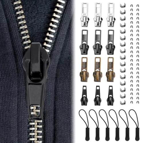 KBNIAN ReißVerschluss Reparatur Set, Metall Ersatz Zipper für ReißVerschluss Reisverschlußreparatur Set für Jacken, Taschen, Gepäck, Schlafsack, Koffer, Geldbörsen von KBNIAN