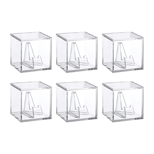 Kcgani Championship Ring Vitrine, Clear Turnier Championship Ring Holder Box, Acryl Display Staffelei Box und Ständer Halter für Baseball Softball Meisterschaftsringe Cheer Leading Ringe 6 Stück von KCGANI