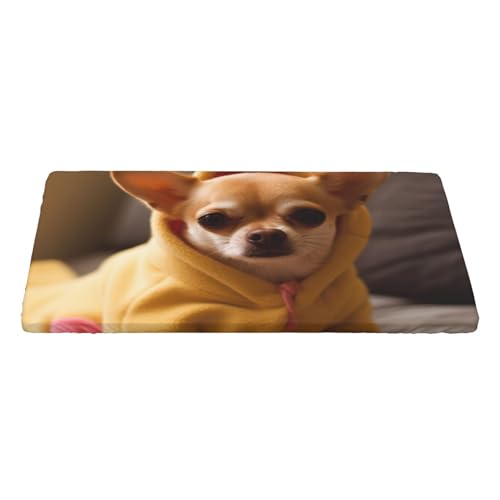 KCGSDEGV Niedliche Tischdecke mit Chihuahua-Druck, rechteckig, wasserdicht, waschbar, Tischdecke für Küche, Esszimmer, Erntedankfest, Weihnachten von KCGSDEGV