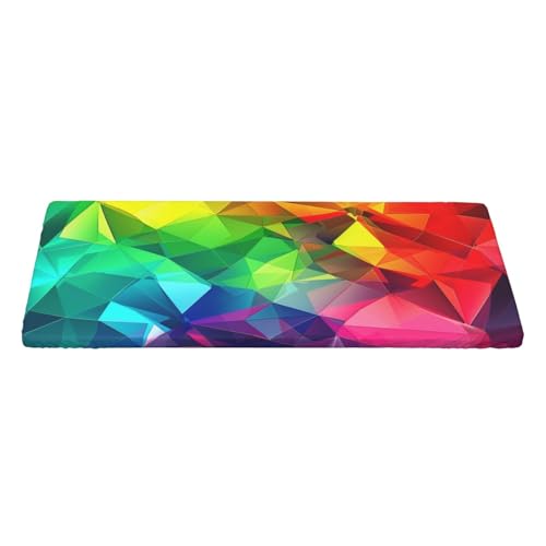 KCGSDEGV Rechteckige Tischdecke, Regenbogenfarben, geometrisch, bedruckt, 152 cm, wasserdichter Stoff, waschbar, Tischdecke für Küche, Esszimmer, Erntedankfest, Weihnachten von KCGSDEGV