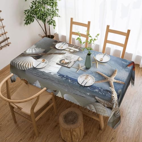 KCGSDEGV Rechteckige Tischdecke mit Meeresmotiven, 183 x 137 cm, wasserdichte Stoff-Tischdecke, waschbare Tischdecken für Küche, Esszimmer, Party von KCGSDEGV