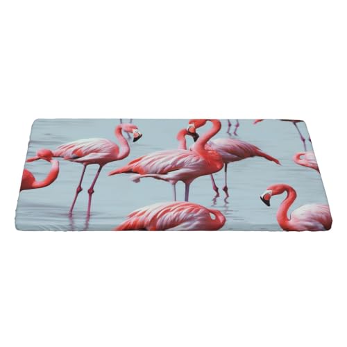 KCGSDEGV Schöne lustige Flamingo-Tischdecke, rechteckig, wasserdicht, waschbar, Tischdecke für Küche, Esszimmer, Erntedankfest, Weihnachten von KCGSDEGV