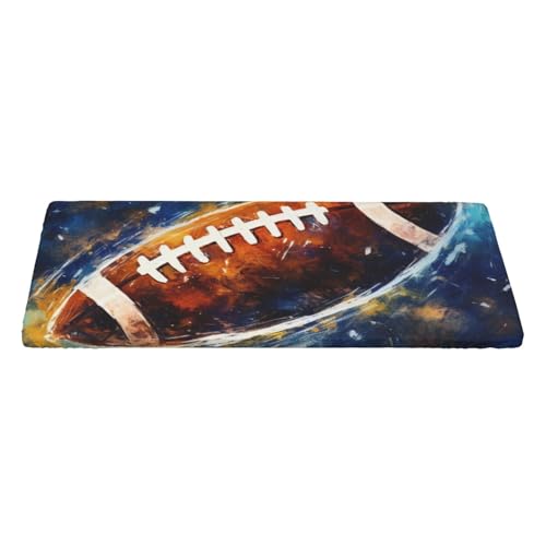 KCGSDEGV Tischdecke, Motiv: Galaxie, American Football, bedruckt, rechteckig, wasserdicht, waschbar, Tischdecke für Küche, Esszimmer, Erntedankfest, Weihnachten von KCGSDEGV