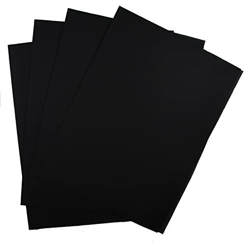 KCS 4 Stück 30,5 x 45,7 cm, 14-fädiger Baumwollstoff (schwarz) von KCS