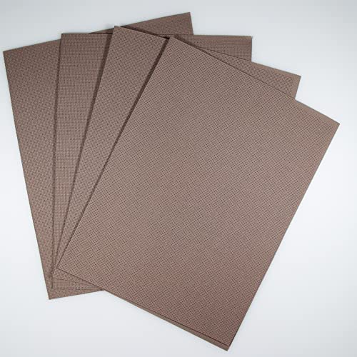 KCS Aida-Stoff aus Baumwolle, 30,5 x 45,7 cm, Fadenzahl 14, Beige / Braun, 4 Stück von KCS