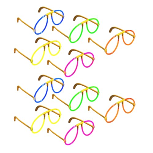 KDAMGOQE Brille Toys 10 Pack Premium Glühgläsern Glühstäbe Party liefert Erwachsene und Kinder - gemischte Neon -Glühstangenfarben von KDAMGOQE