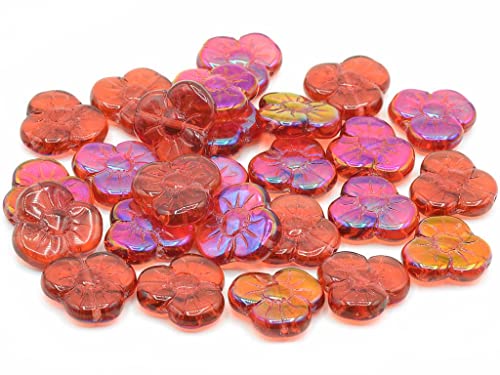 100pcs 3-Petal Flower Flat Beads 13mm Transparent Pink 27307 (70010-27307), Bohemia Crystal Glass, Tschechien 11109042 von KDLJFGSMF1