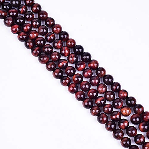 12 mm große Natursteinperlen, rotes Tigerauge, Edelsteine, runde lose Perlen für DIY-Schmuckherstellung, Halbedelsteinperlen für DIY-Armbänder, 38,1 cm, voller Strang von KDLJFGSMF1