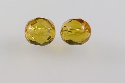 150 Stück feuerpolierte facettierte Perlen, rund, 8 mm, transparent orange (10060), Bohemia Kristallglas, Tschechien 15119001 von KDLJFGSMF1