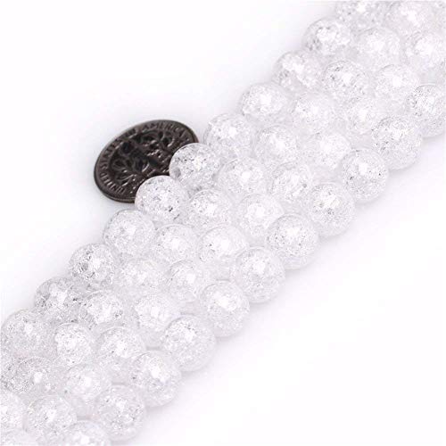 35 Stück 10 mm natürliche, knackige klare Quarz-Kristallperlen, rund, lose Edelsteinperlen für Schmuckherstellung, DIY, Armband, Halskette von KDLJFGSMF1