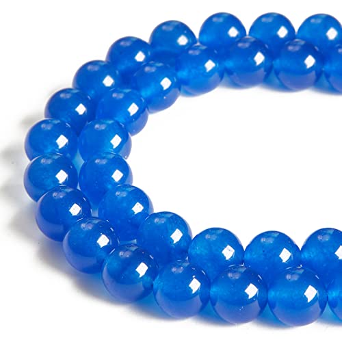 Blaue Chalcedon-Perlen, natürliche Edelsteinperlen, rund, lose Perlen für Schmuckherstellung, 10 mm, 35 Stück von KDLJFGSMF1