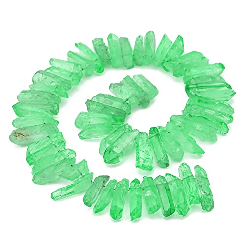 Grüne Titanbeschichtete Kristall-Quarz-Perlen mit Stacheln, grob, 1,5 - 2 cm, zur Schmuckherstellung, 38,1 cm / Strang von KDLJFGSMF1