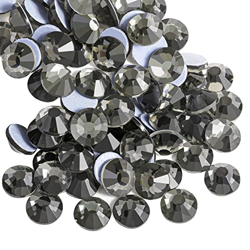 Hotfix Strasssteine, flache Rückseite, Kristall-Strasssteine für Bastelarbeiten, Kleidung, DIY-Dekoration, schwarzer Diamant, SS16, 3,8–4,0 mm, 1440 Stück von KDLJFGSMF1