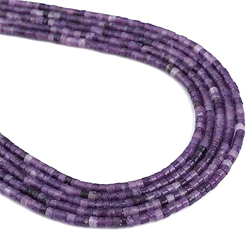 Natürliche Amethyst-Abstandshalter-Perlen, flach, rund, lose Perlen für Perlenarbeiten, Schmuckherstellung, 3 mm x 2 mm, 38 cm von KDLJFGSMF1