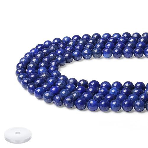 Natürliche Lapislazuli-Perlen, 8 mm, blaue Kristallperlen, lose, runde Steinperlen für Armbänder, Halsketten, Ohrringe, 100 Stück von KDLJFGSMF1