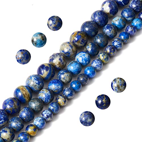 Natürliche Lapislazuli-Perlen, runde Edelsteinperlen, lose Perlen für Schmuckherstellung, 8 mm, 108 Stück von KDLJFGSMF1