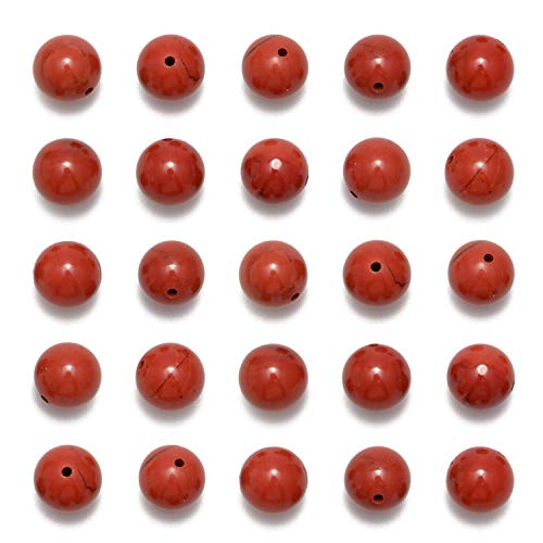 Roter Jaspis, lose Perlen für Schmuckherstellung, natürliche Halbedelperlen, rund, glatt, Abstandshalter, Charms für Halsketten, Armbänder (roter Jaspis, 6 mm, 200 Perlen), 200 Stück von KDLJFGSMF1