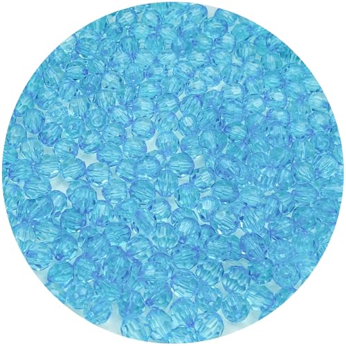 Runde Acryl-Kristallperlen, 8 mm, facettiert, Abstandshalter, Farbperlen für Schmuckherstellung, DIY, Perlen, Armband, Halskette, Ohrringe, Seeblau, 400 Stück von KDLJFGSMF1