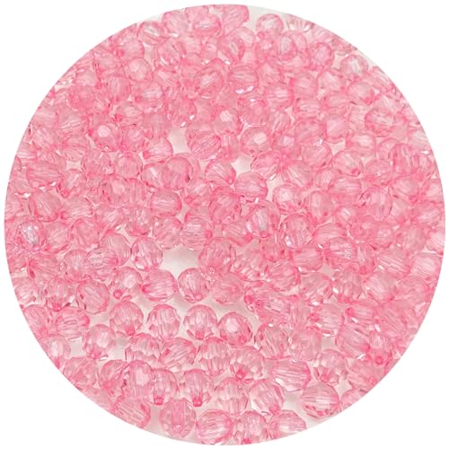 Runde Acryl-Kristallperlen, 8 mm, facettiert, Abstandshalter, farbige Perlen für Schmuckherstellung, DIY, Perlen, Armband, Halskette, Ohrringe, Rosa, 400 Stück von KDLJFGSMF1