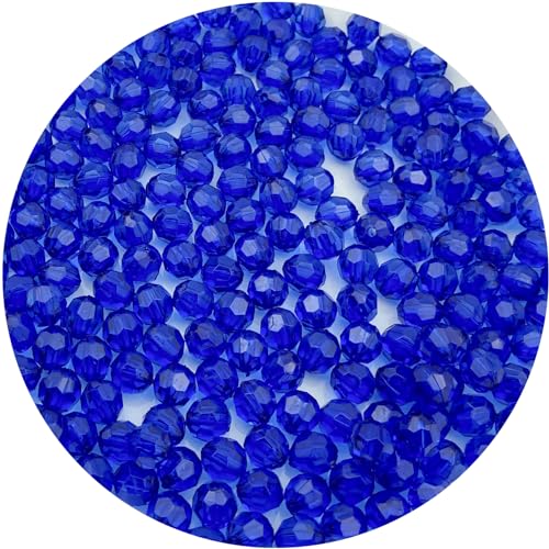 Runde Acryl-Kristallperlen, 8 mm, facettiert, Abstandshalter, farbige Perlen für Schmuckherstellung, DIY, Perlen, Armband, Halskette, Ohrringe, dunkles Saphirblau, 400 Stück von KDLJFGSMF1