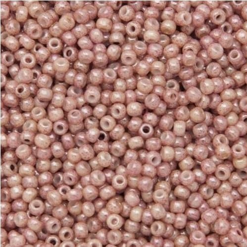 TOHO Rocailles, rund, 10 g, Größe 11/0, marmoriert, undurchsichtig, Beige Rosa (# 1201), Japan, Glas von KDLJFGSMF1