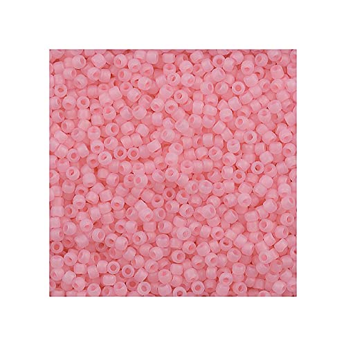 TOHO Rocailles, rund, Größe 8/0, Ceylon Frosted Innocent Pink (# 145F), Japan, Glas, 10 g von KDLJFGSMF1