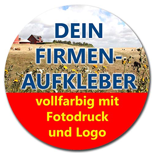 10 Aufkleber RUND 8 cm Firmenaufkleber von Ihrer Datei mit Logo Firmenlogo von KDS