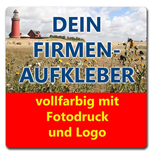 10 Stück Aufkleber ECKIG 20x20 cm Firmenaufkleber von Ihrer Datei mit Logo Firmenlogo von KDS