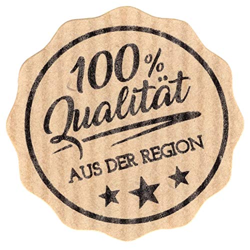 1000 Etiketten Aufkleber Qualität aus der Region braun Natural Bois 35 mm von KDS