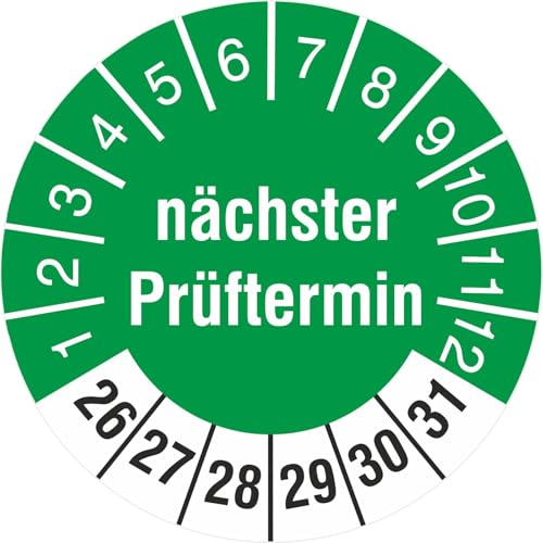 200 Stück Prüfplakette 18 mm nächster Prüftermin nächste Prüfung 2022-2027 Prüfetiketten von KDS