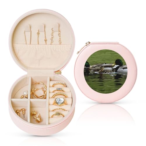 KDUBNJDS Loon Nature Mini-Schmuckschatullen für Damen und Mädchen, Aufbewahrung für Ringe, Ohrringe, Halsketten, Armbänder, Reiseetui, erhältlich in drei Farben, Geschenk für Mutter und Frauen von KDUBNJDS