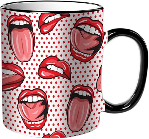 KDWJS Tasse Keramik Kaffeetassen Große 11oz Tassen 330ml Trinkgläser Mit Griff Personalisierte Geschenk Weiß,Cartoon-Farblächeln. Farbpalette. Gekritzelskizze, handgezeichnetes Bild. Aufkleber, handg von KDWJS