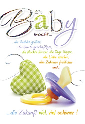 KE - Premium Geburtskarten Set | Baby Geburt Karte | DIN A6 Klappkarte inkl. Umschlag | Hochwertige Karte zur Geburt | Motiv: Nuckel von KE