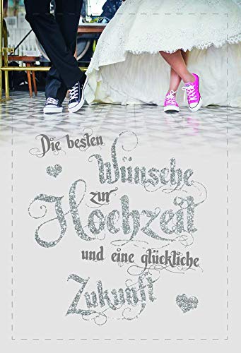 KE - Premium Hochzeitskarten Set mit Glimmer, Folie und Umschlag | DIN A6 Klappkarten ohne Innentext | Sneaker Motiv von KE