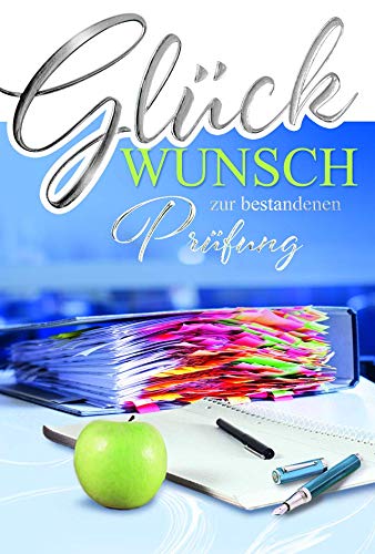 Karte Prüfung | Prüfung bestanden Karte | Glückwunschkarte zur Prüfung | Glückwunschkarte zur bestandenen Prüfung | Karte ohne Innentext | DIN A 6 | Klappkarten inkl. Umschlag von KE