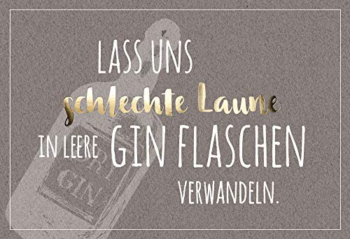 KE - Vielseitige Grußkarten mit Herz | Schöne Spruchkarten im Set | Perfekt für Freunde & Familie | DIN A6 Klappkarten inkl. Umschlag | Motiv: Gin von KE