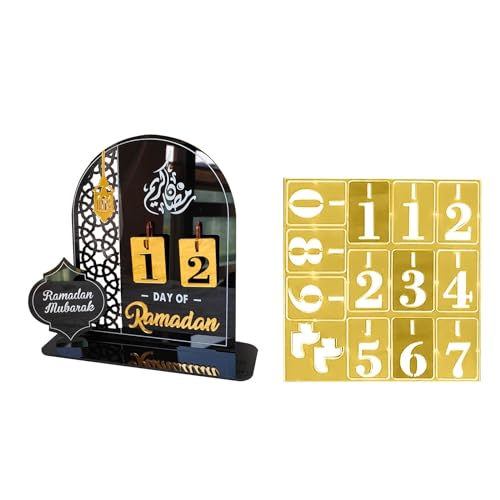 Ramadan Kalender 2024, Eid Mubarak Dekoration DIY Ramadan Dekoration Aus Holz & Acrylic, Ramadan Kalender Kinder, Countdown-Kalender Ornament Gebet Ramadan Mubarak Deko Wohnzimmer Ramadan (A3) von KEAAN