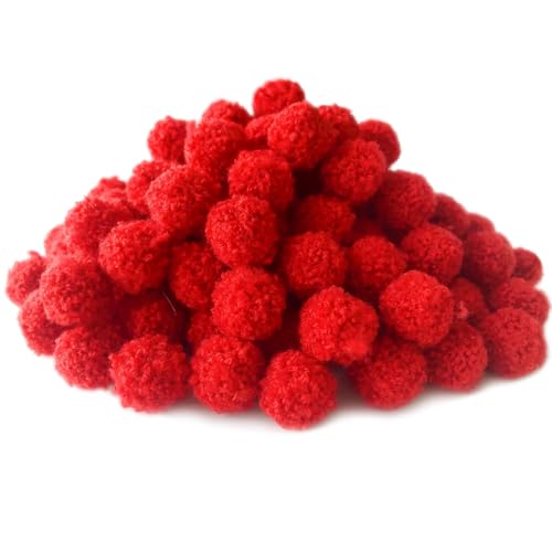 KEAGAN 150 Stück Bastel-Pompons, 2cm Filzkugeln Bunt Klein, Rot Klein Pompons, flauschige Pompom-Puff-Bälle, kleine Pompons für Kunst und Handwerk, DIY Kreativen Handwerk Dekorationen von KEAGAN