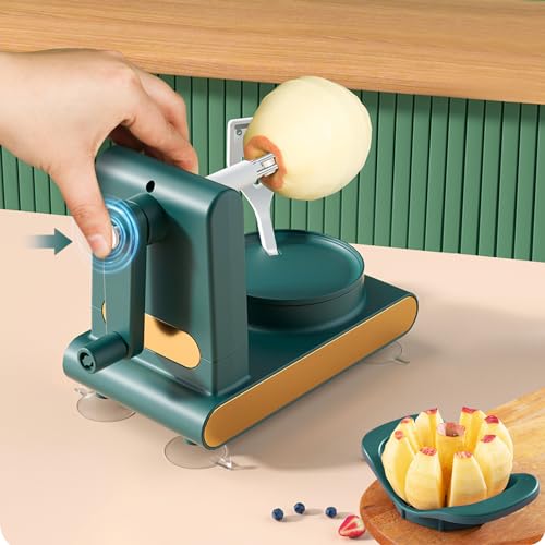 KEANVIK Multi Obstschäler 2.0 2er Set für Küche, Apfel & Kartoffel Hand Edelstahl Schäler Slicer Ecke, Gemüse- & Obstschäler Maschine mit Trennwand für Home Essentials, KV0026 von KEANVIK