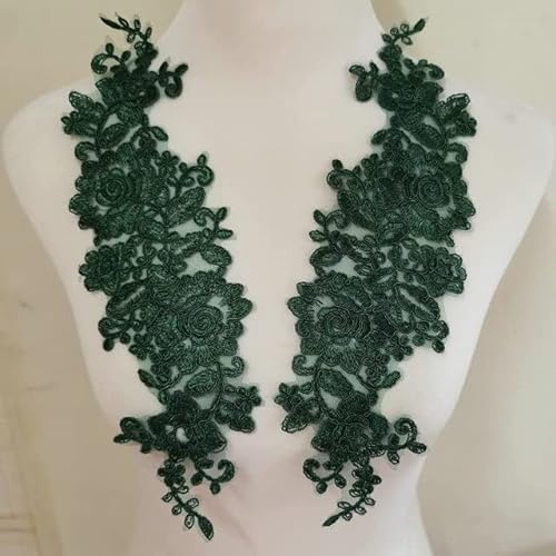 Grüne Spitze-Blumen-Stickerei-Patches zum Aufnähen auf Kleidung, Kleid, Chiffon-Applikationen, Reparatur, Handarbeit von KEBOOT