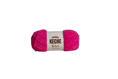 Keche Garn zum Häkeln, Samtgarn, weiche Chenille, sperrige Babydecke, Amigurumi-Garn, 100 g, Neonrosa von KECHE