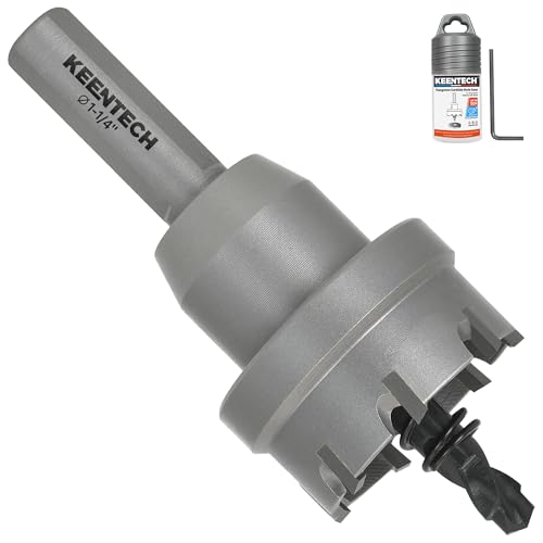 KEENTECH Hartmetallbestückte Lochsäge für Hartmetall, 1-1/4 Zoll Durchmesser, TCT-Lochschneider, Hochgeschwindigkeitsschneidung, industrielle Lochsäge, Bohrer für Edelstahl, Metall, Gusseisen, von KEENTECH