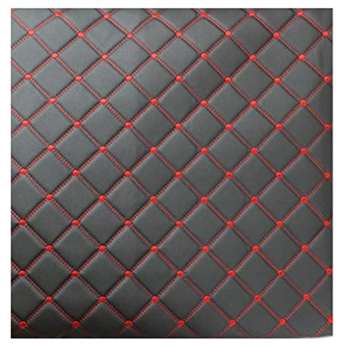 Kunstleder Lederkonzept Kunstleder Polsterstoff Gesteppt Kaschiert Meterware Möbelstoff Dekostoff,Schwarz (Color : Schwarz (rote Linie, Size : 1.6x1m/5.25x3.28ft)(1.6x10m) von KEHHZUHL